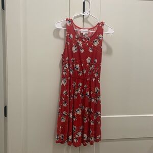Red floral dress